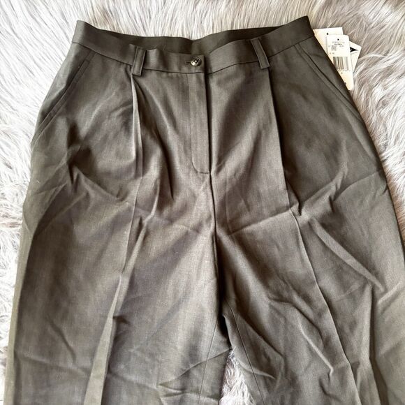 Lauren Ralph Lauren Pants Sz 10P Green Brown Wool Blend Trousers Career Work - Picture 3 of 12